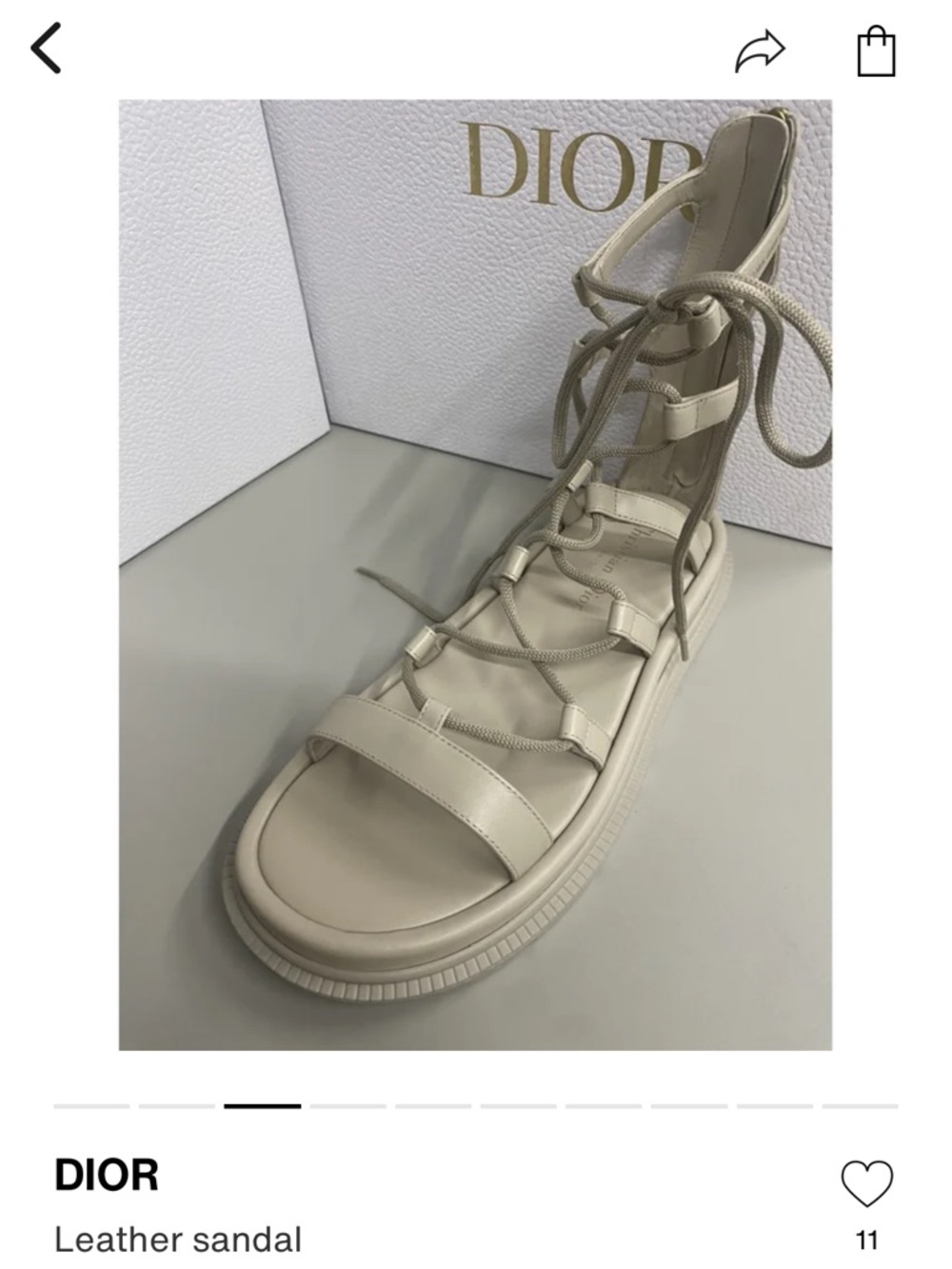Dior Cream Lace-Up Gladiator Sandal
